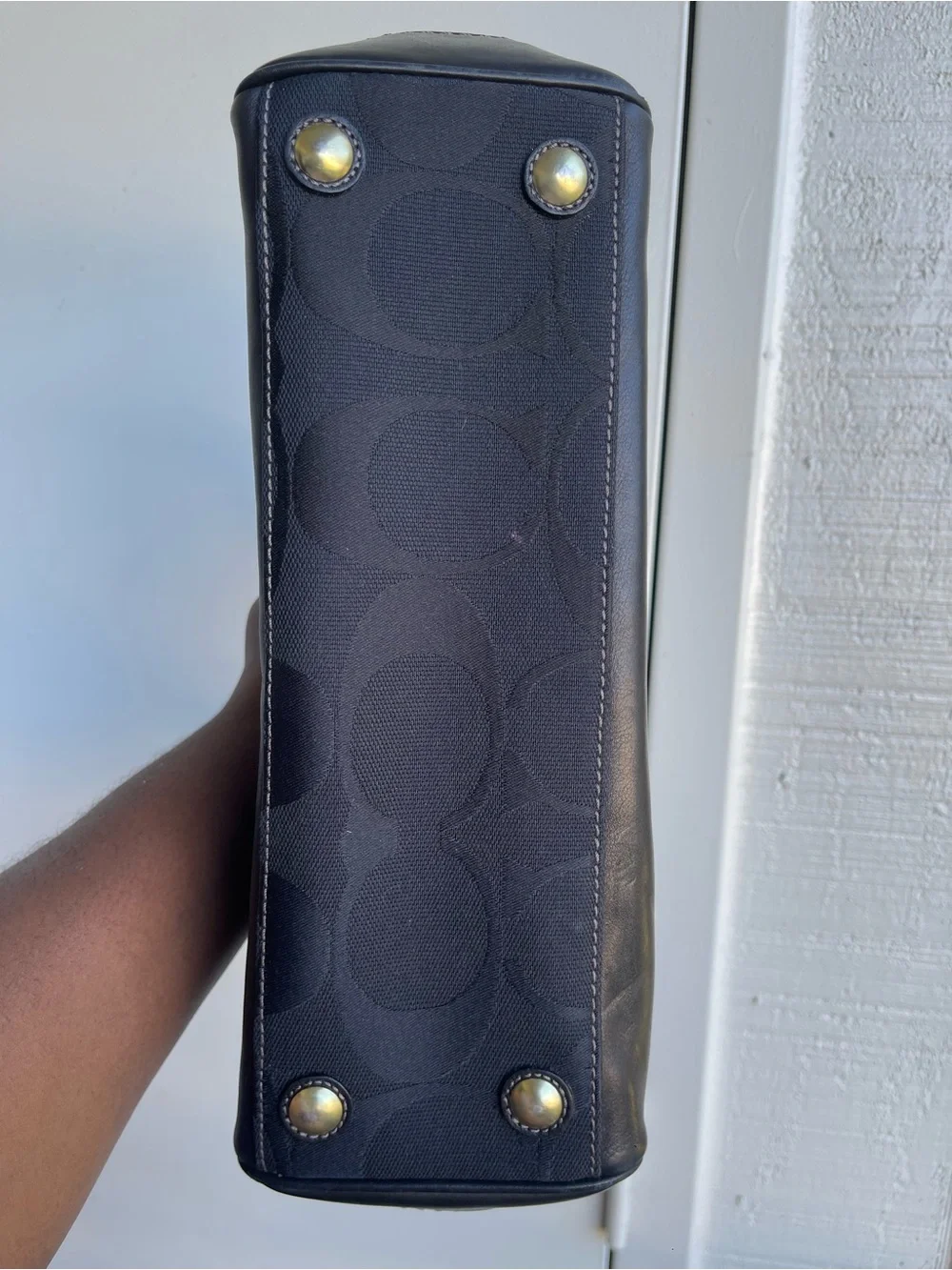 COACH Hampton Madeline Signature Jacquard & Leather Satchel